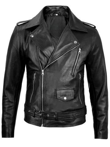 Men’s Black Leather Biker Jacket | Livra Jackets