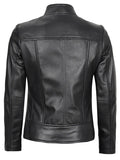 Amy Women’s Black Café Racer Leather Jacket – Genuine Leather Jacket | Livra Jackets