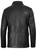 Back View of Men’s Black Leather Blazer