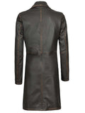 Back View of Women’s Rub-Off 3/4 Length Leather Coat