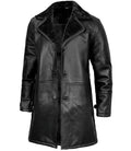 Shearling Leather Coat for Men – Classic Black Style