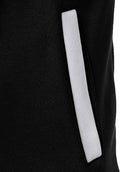 Pocket detail of Black & White Hooded Varsity Jacket