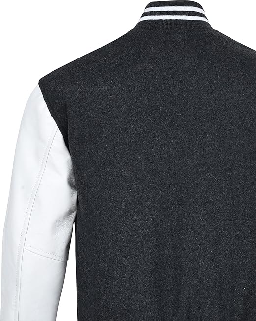 Black & White Varsity Jacket – Classic Wool & Leather Letterman | Livra Jackets – Genuine Leather Jacket | Livra Jackets