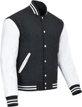 Black & White Varsity Jacket – Classic Wool & Leather Letterman | Livra Jackets – Genuine Leather Jacket | Livra Jackets