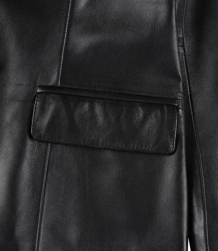 Real leather blazer jacket for women