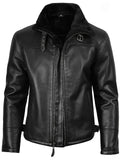 Classic Men’s Shearling Style Black Leather Jacket