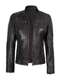 Dodge Women’s Rub Off Brown Vintage Leather Jacket Front View