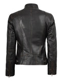Back View of Dodge Women’s Rub Off Brown Vintage Jacket