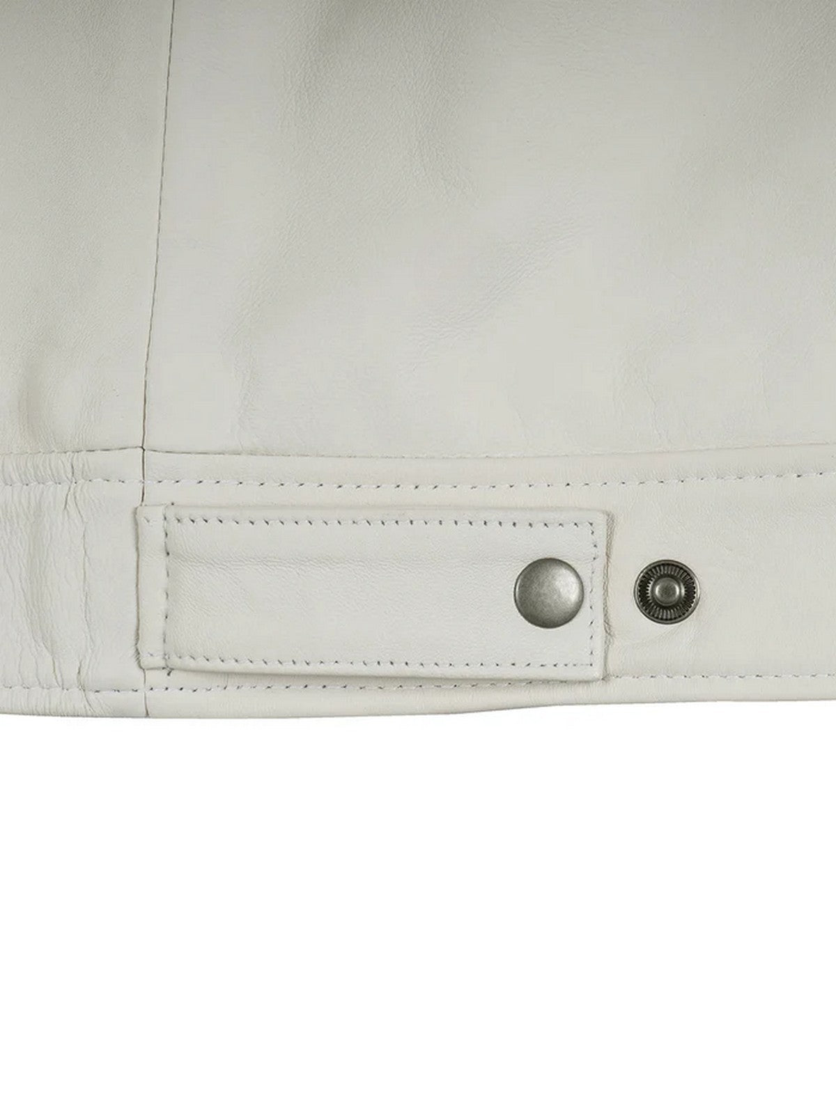 Elegant Men’s White Leather Jacket