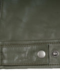 Elegant Olive Green Genuine Leather Jacket