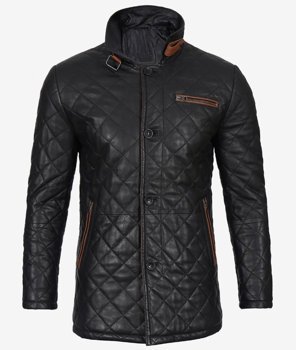 Livra Jackets – Men’s Black Quilted Leather Car Coat – Genuine Leather Jacket | Livra Jackets
