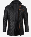 Livra Jackets – Men’s Black Quilted Leather Car Coat – Genuine Leather Jacket | Livra Jackets