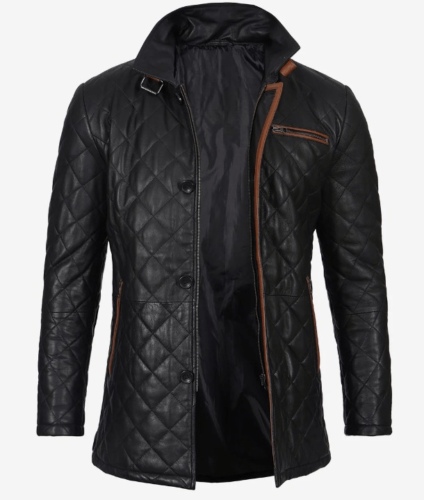 Livra Jackets – Men’s Black Quilted Leather Car Coat – Genuine Leather Jacket | Livra Jackets