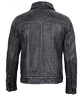 Livra Jackets – Men’s Black Washed Leather Trucker Jacket – Genuine Leather Jacket | Livra Jackets
