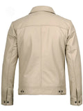 Men’s Beige Leather Jacket – Classic Slim Fit Style | Livra Jackets – Genuine Leather Jacket | Livra Jackets