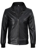 Men’s Black Bomber Leather Jacket – Classic Slim Fit Style | Livra Jackets – Genuine Leather Jacket | Livra Jackets