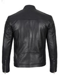 Men’s Black Café Racer Leather Jacket – Slim Fit Motorcycle Style | Livra – Genuine Leather Jacket | Livra Jackets