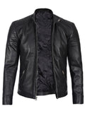 Men’s Black Café Racer Leather Jacket – Slim Fit Motorcycle Style | Livra – Genuine Leather Jacket | Livra Jackets