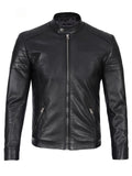Men’s Black Café Racer Leather Jacket – Slim Fit Motorcycle Style | Livra – Genuine Leather Jacket | Livra Jackets