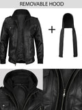 Men’s Black Hooded Leather Jacket – Casual Streetwear | Livra Jackets – Genuine Leather Jacket | Livra Jackets