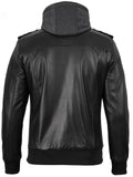 Men’s Black Hooded Leather Jacket – Casual Streetwear Style | Livra Jackets – Genuine Leather Jacket | Livra Jackets