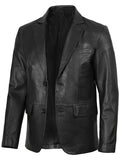Men’s Black Leather Blazer – Genuine Two - Button Slim Fit | Livra Jackets – Genuine Leather Jacket | Livra Jackets
