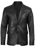 Men’s Black Leather Blazer – Genuine Two - Button Slim Fit | Livra Jackets – Genuine Leather Jacket | Livra Jackets