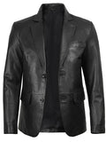 Men’s Black Leather Blazer – Genuine Two - Button Slim Fit | Livra Jackets – Genuine Leather Jacket | Livra Jackets