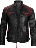 Men’s Black & Red Leather Jacket – Slim Fit Motorcycle Style | Livra – Genuine Leather Jacket | Livra Jackets