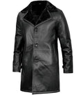 Men’s Black Shearling Long Jacket – Side Angle