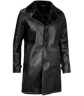 Men’s Black Shearling Long Jacket – Side Angle