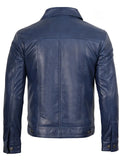 Men’s Blue Trucker Jacket Back View