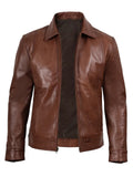 Men’s Brown Leather Jacket Front View