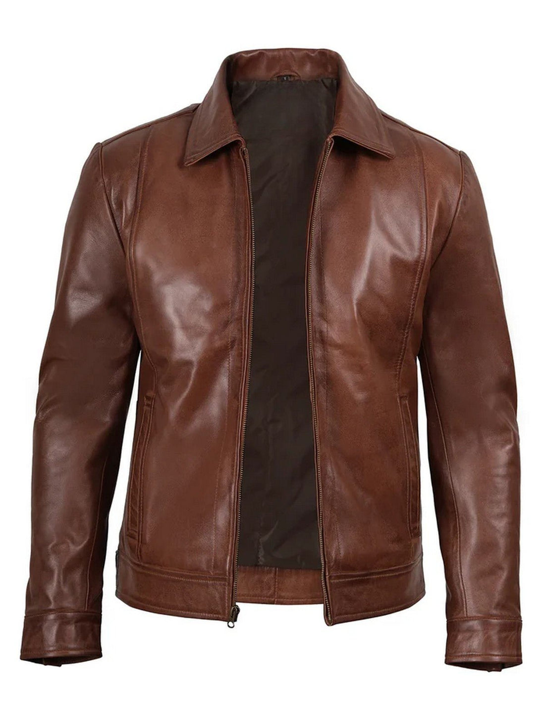 Men’s Brown Leather Jacket – Slim Fit Classic Style | Livra Jackets – Genuine Leather Jacket | Livra Jackets