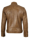 Men’s Camel Brown Leather Jacket – Slim Fit Moto Style | Livra Jackets – Genuine Leather Jacket | Livra Jackets