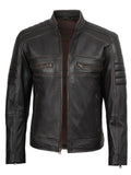Men’s Dark Brown Café Racer Leather Jacket – Livra Jackets – Genuine Leather Jacket | Livra Jackets