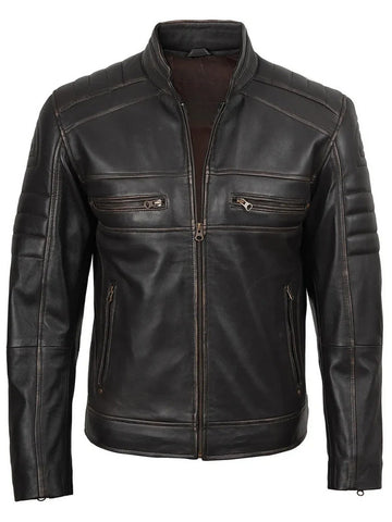 Men’s Dark Brown Café Racer Leather Jacket – Livra Jackets – Genuine Leather Jacket | Livra Jackets