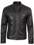 Men’s Dark Brown Leather Jacket – Classic Slim Fit Moto Style | Livra Jackets – Genuine Leather Jacket | Livra Jackets