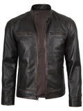 Men’s Dark Brown Leather Jacket – Classic Slim Fit Moto Style | Livra Jackets – Genuine Leather Jacket | Livra Jackets