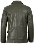 Men’s Green Leather Blazer – Real Slim Fit Two - Button Jacket | Livra Jackets – Genuine Leather Jacket | Livra Jackets