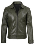 Men’s Olive Green Leather Jacket – Slim Fit Classic Style | Livra – Genuine Leather Jacket | Livra Jackets