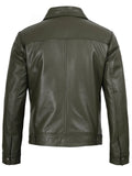 Men’s Olive Green Leather Jacket – Slim Fit Classic Style | Livra – Genuine Leather Jacket | Livra Jackets