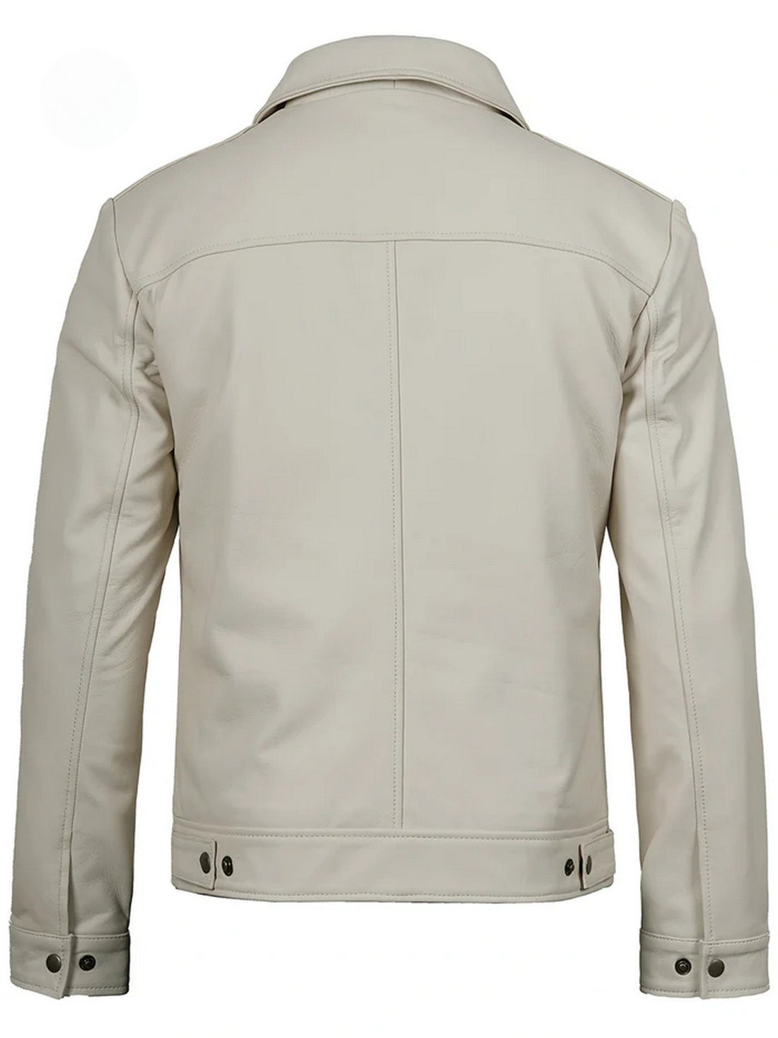 Men’s White Leather Jacket Front View