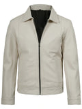 Men’s White Leather Jacket – Slim Fit Classic Style | Livra – Genuine Leather Jacket | Livra Jackets