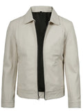 Men’s White Leather Jacket – Slim Fit Classic Style | Livra – Genuine Leather Jacket | Livra Jackets
