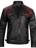 Motorcycle Style Black & Red Jacket Side Angle
