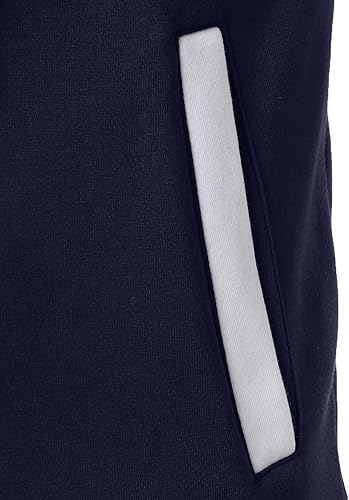 Navy Blue & White Hooded Varsity Jacket – Baseball Letterman | Livra Jackets – Genuine Leather Jacket | Livra Jackets