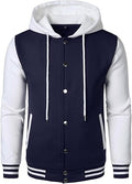 Navy Blue & White Hooded Varsity Jacket – Baseball Letterman | Livra Jackets – Genuine Leather Jacket | Livra Jackets