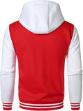 Red & White Hooded Varsity Jacket – Baseball Letterman | Livra Jackets – Genuine Leather Jacket | Livra Jackets