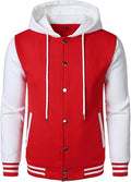 Red & White Hooded Varsity Jacket – Baseball Letterman | Livra Jackets – Genuine Leather Jacket | Livra Jackets